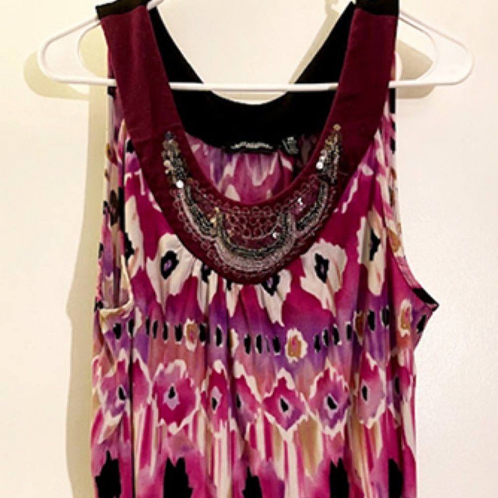 2X Notations Woman Beaded Tank Top